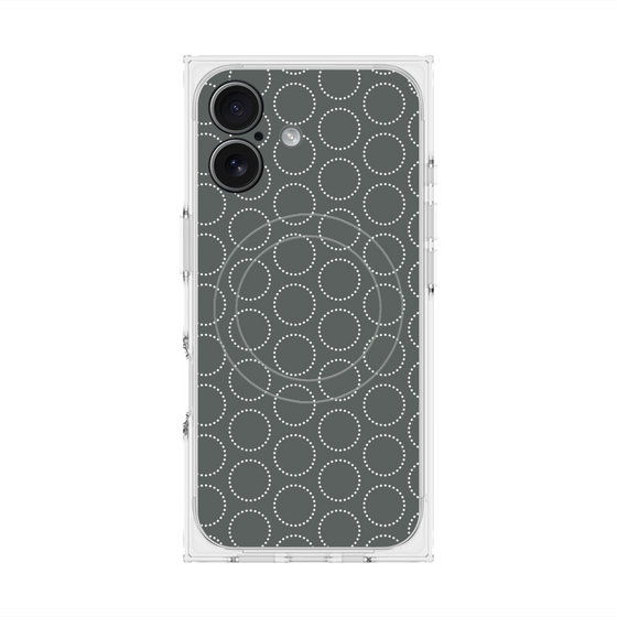 プレミアムスクエアケース with MagSafe［ Dot Circle - Gray ］