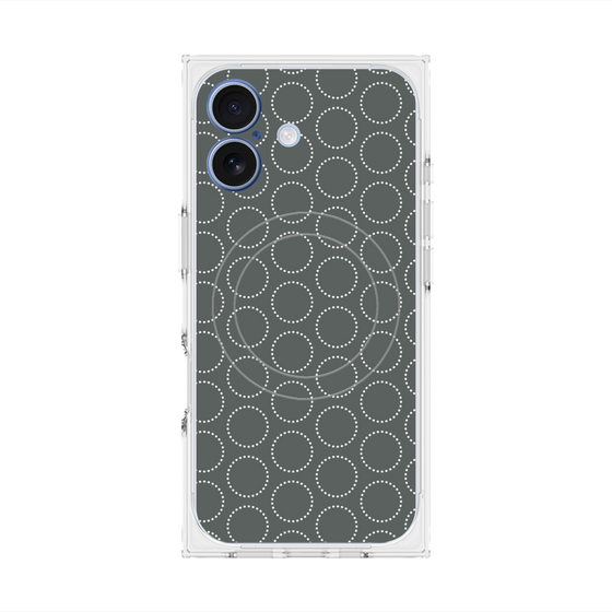 プレミアムスクエアケース with MagSafe［ Dot Circle - Gray ］