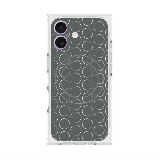 プレミアムスクエアケース with MagSafe［ Dot Circle - Gray ］
