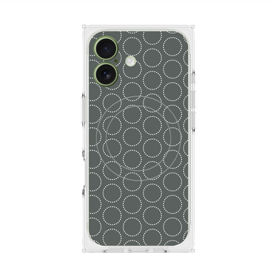 プレミアムスクエアケース with MagSafe［ Dot Circle - Gray ］