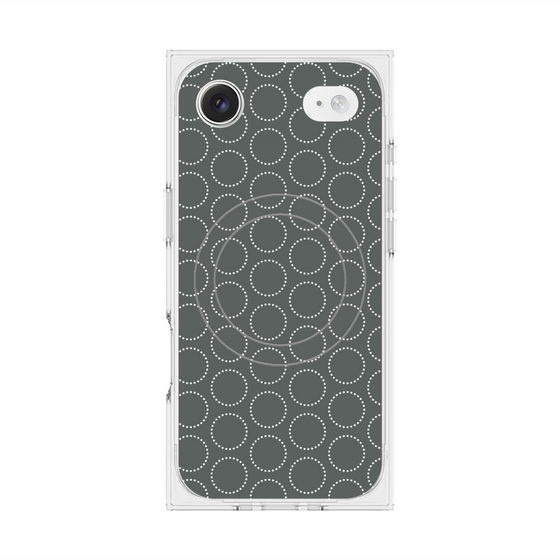 プレミアムスクエアケース with MagSafe［ Dot Circle - Gray ］