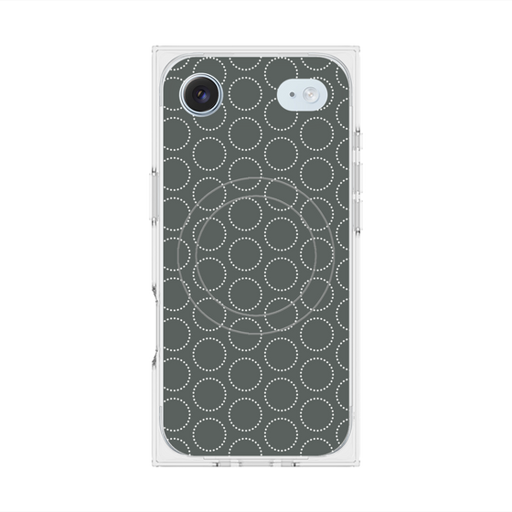 プレミアムスクエアケース with MagSafe［ Dot Circle - Gray ］