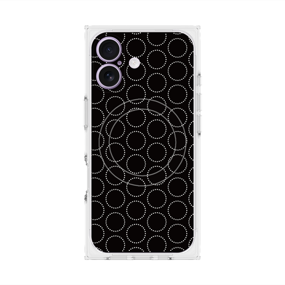 プレミアムスクエアケース with MagSafe［ Dot Circle - Black ］