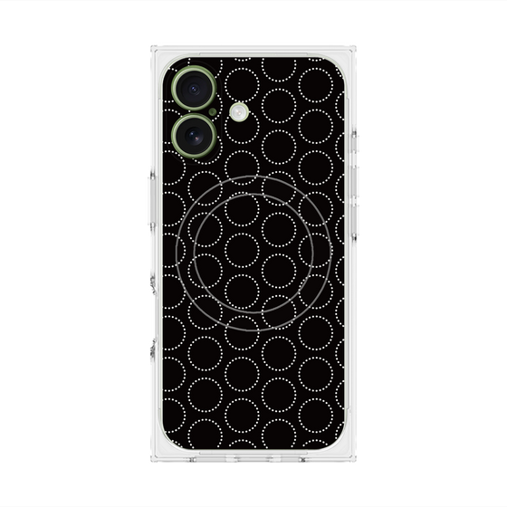 プレミアムスクエアケース with MagSafe［ Dot Circle - Black ］