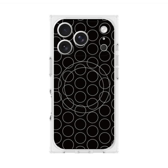 プレミアムスクエアケース with MagSafe［ Dot Circle - Black ］