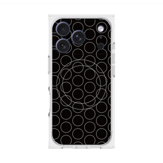 プレミアムスクエアケース with MagSafe［ Dot Circle - Black ］