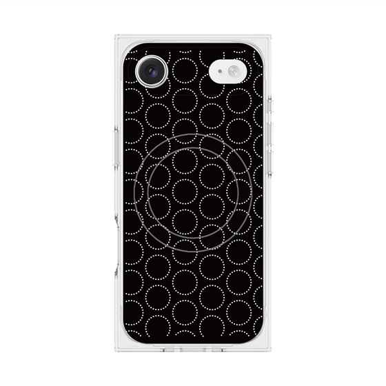 プレミアムスクエアケース with MagSafe［ Dot Circle - Black ］