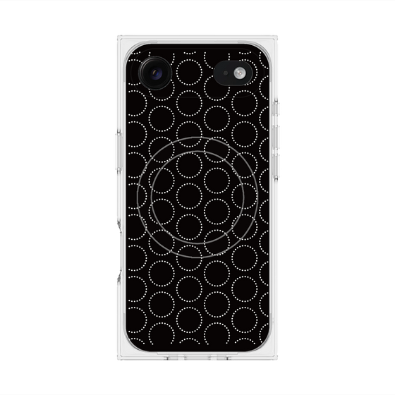 プレミアムスクエアケース with MagSafe［ Dot Circle - Black ］