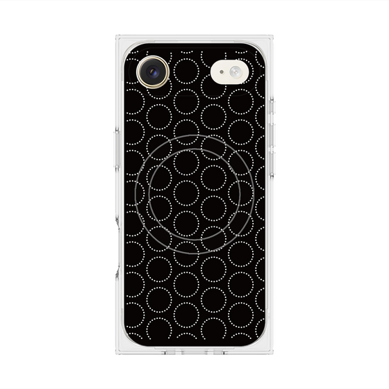 プレミアムスクエアケース with MagSafe［ Dot Circle - Black ］