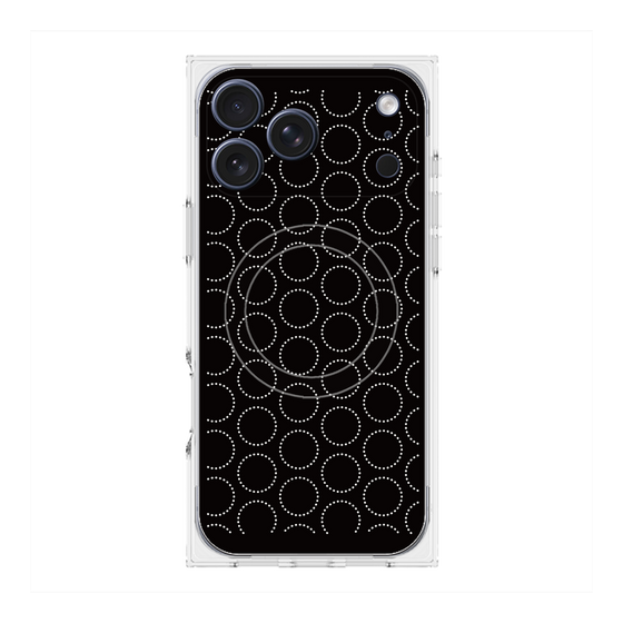 プレミアムスクエアケース with MagSafe［ Dot Circle - Black ］