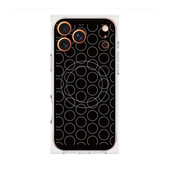 プレミアムスクエアケース with MagSafe［ Dot Circle - Black ］