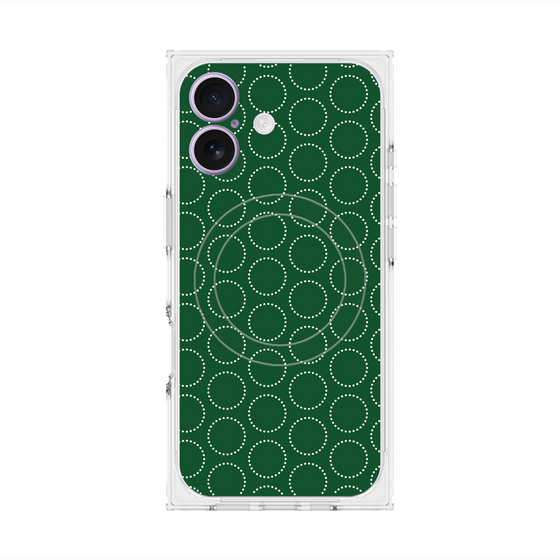 プレミアムスクエアケース with MagSafe［ Dot Circle - Green ］