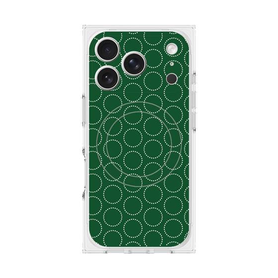 プレミアムスクエアケース with MagSafe［ Dot Circle - Green ］