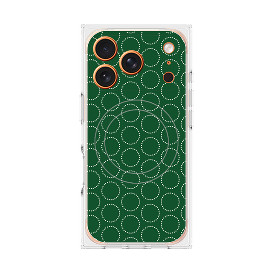 プレミアムスクエアケース with MagSafe［ Dot Circle - Green ］