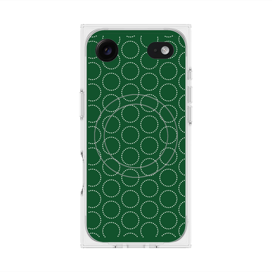 プレミアムスクエアケース with MagSafe［ Dot Circle - Green ］