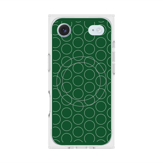 プレミアムスクエアケース with MagSafe［ Dot Circle - Green ］
