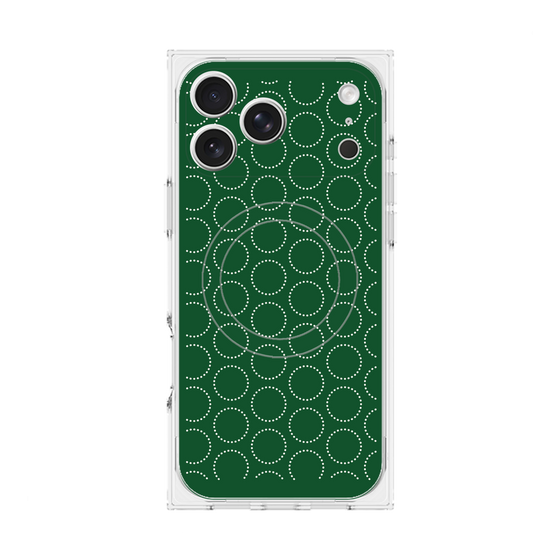 プレミアムスクエアケース with MagSafe［ Dot Circle - Green ］