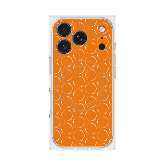 プレミアムスクエアケース with MagSafe［ Dot Circle - Orange ］