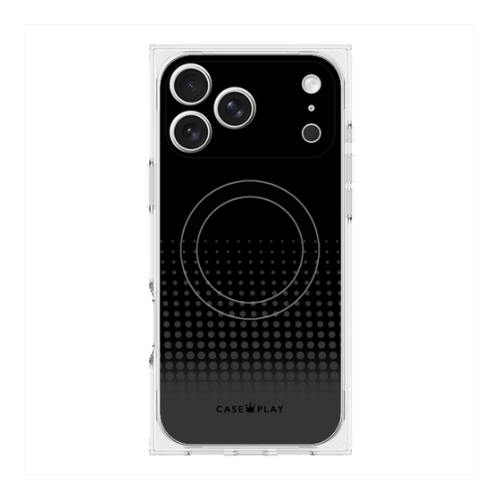 プレミアムスクエアケース with MagSafe［ Dot Gradation - Black ］