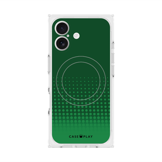 プレミアムスクエアケース with MagSafe［ Dot Gradation - Green ］