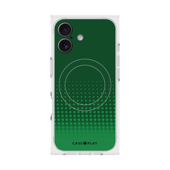プレミアムスクエアケース with MagSafe［ Dot Gradation - Green ］