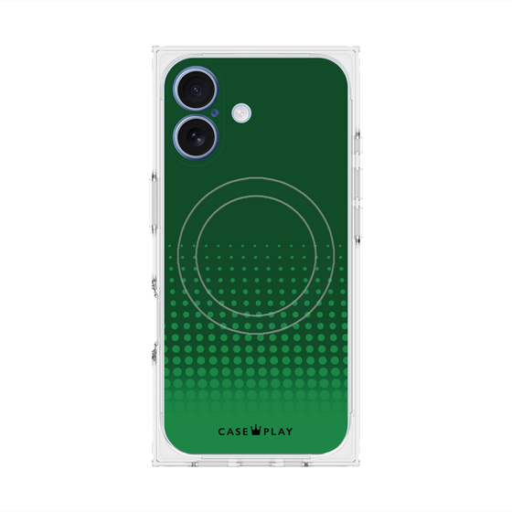 プレミアムスクエアケース with MagSafe［ Dot Gradation - Green ］