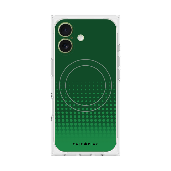 プレミアムスクエアケース with MagSafe［ Dot Gradation - Green ］