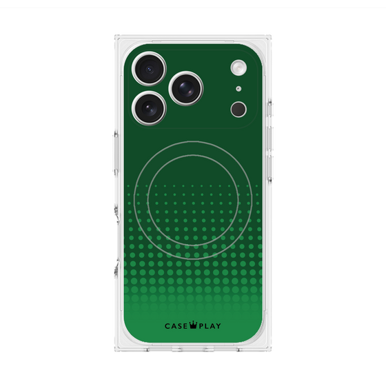 プレミアムスクエアケース with MagSafe［ Dot Gradation - Green ］