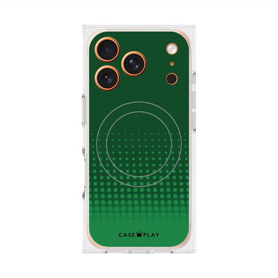 プレミアムスクエアケース with MagSafe［ Dot Gradation - Green ］