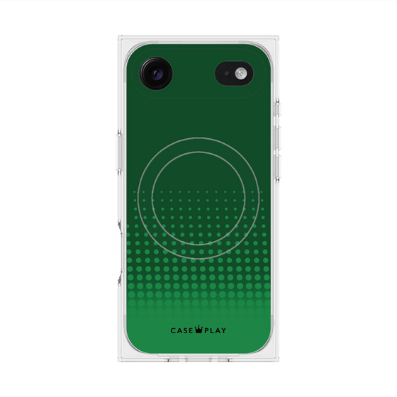 プレミアムスクエアケース with MagSafe［ Dot Gradation - Green ］
