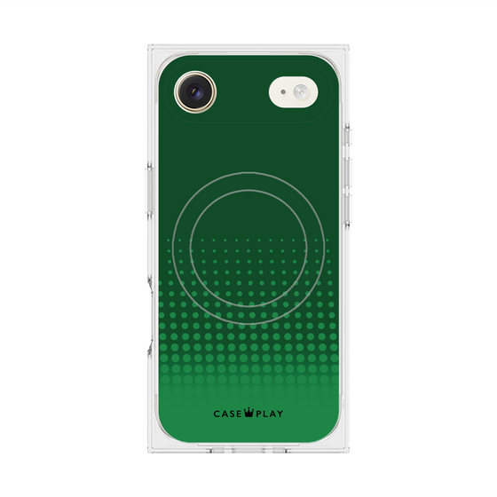 プレミアムスクエアケース with MagSafe［ Dot Gradation - Green ］
