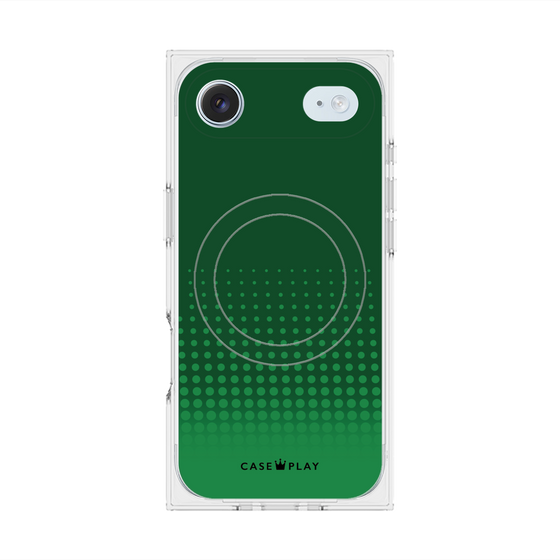 プレミアムスクエアケース with MagSafe［ Dot Gradation - Green ］