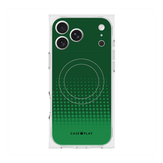 プレミアムスクエアケース with MagSafe［ Dot Gradation - Green ］