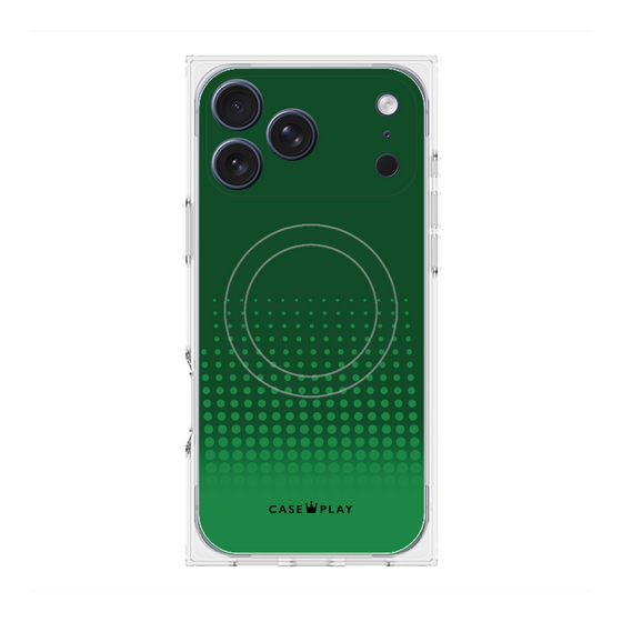 プレミアムスクエアケース with MagSafe［ Dot Gradation - Green ］