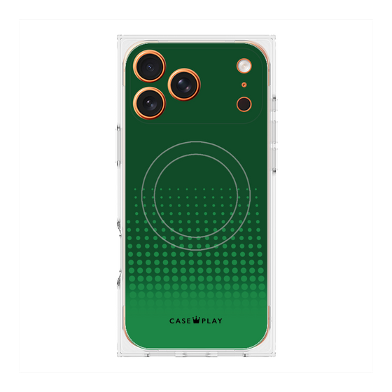 プレミアムスクエアケース with MagSafe［ Dot Gradation - Green ］