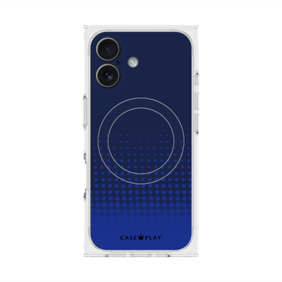 プレミアムスクエアケース with MagSafe［ Dot Gradation - Blue ］