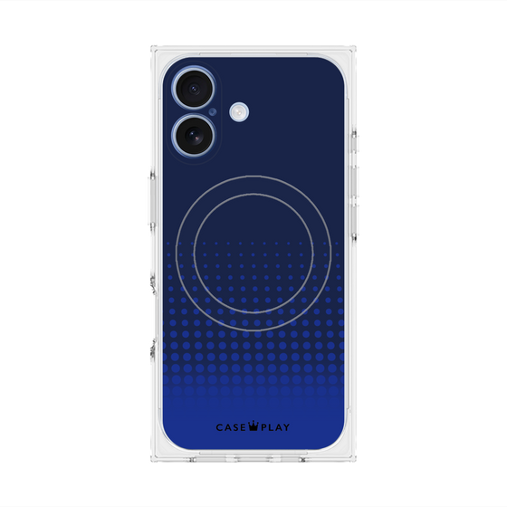 プレミアムスクエアケース with MagSafe［ Dot Gradation - Blue ］