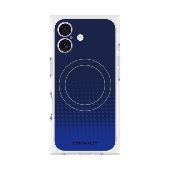 プレミアムスクエアケース with MagSafe［ Dot Gradation - Blue ］
