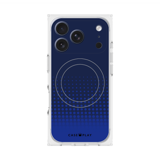 プレミアムスクエアケース with MagSafe［ Dot Gradation - Blue ］