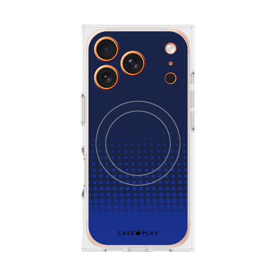 プレミアムスクエアケース with MagSafe［ Dot Gradation - Blue ］