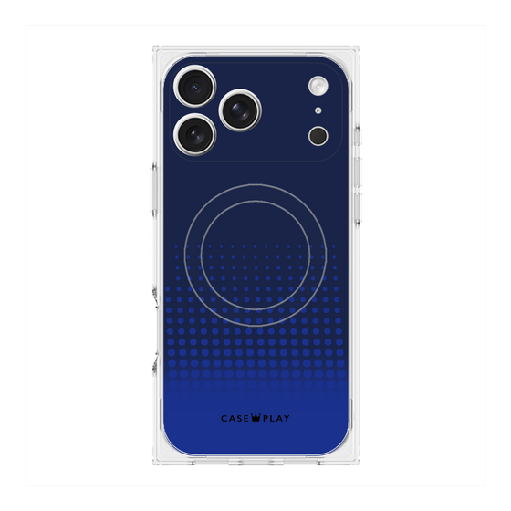 プレミアムスクエアケース with MagSafe［ Dot Gradation - Blue ］