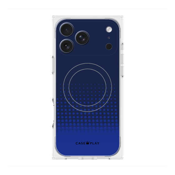 プレミアムスクエアケース with MagSafe［ Dot Gradation - Blue ］