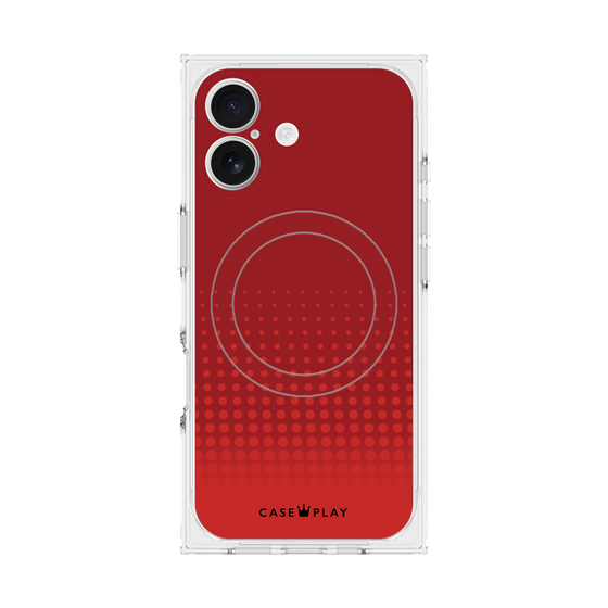 プレミアムスクエアケース with MagSafe［ Dot Gradation - Red ］