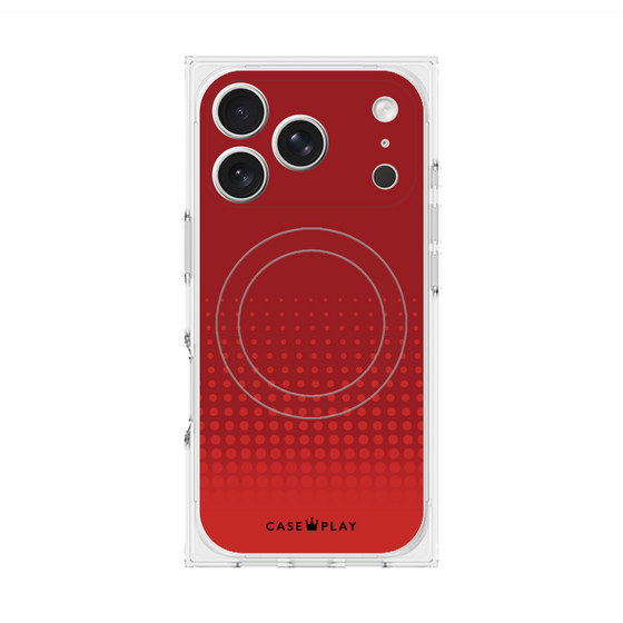 プレミアムスクエアケース with MagSafe［ Dot Gradation - Red ］