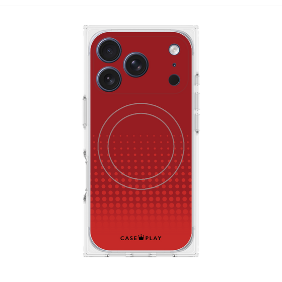 プレミアムスクエアケース with MagSafe［ Dot Gradation - Red ］
