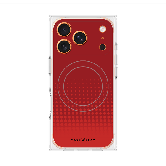 プレミアムスクエアケース with MagSafe［ Dot Gradation - Red ］