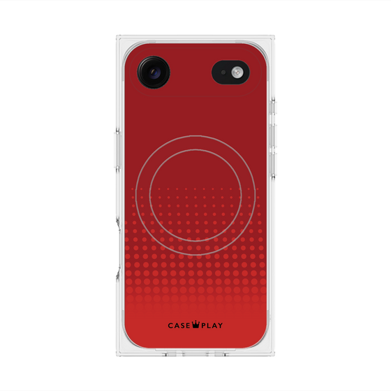 プレミアムスクエアケース with MagSafe［ Dot Gradation - Red ］