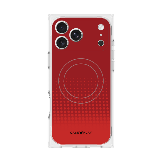 プレミアムスクエアケース with MagSafe［ Dot Gradation - Red ］