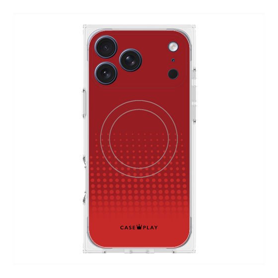 プレミアムスクエアケース with MagSafe［ Dot Gradation - Red ］
