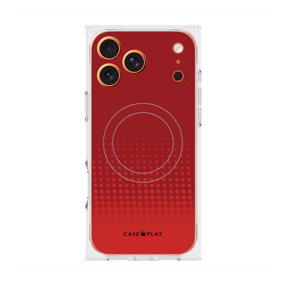 プレミアムスクエアケース with MagSafe［ Dot Gradation - Red ］